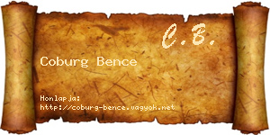 Coburg Bence névjegykártya